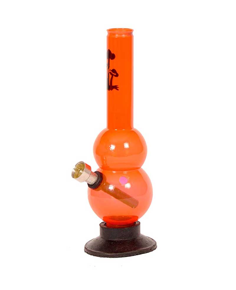 Acrylic 6" Inch Tall Orange Straight Design HOOKAH WATER PIPE BONG